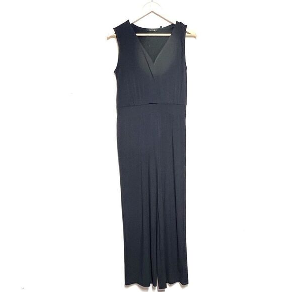 NWT IMAN Global Chic Sweetheart neckline Jersey Jumpsuit Black Sz S - Picture 1 of 7